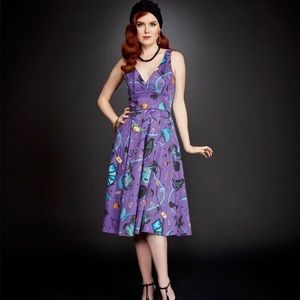 PINUP COUTURE LEOTA DRESS IN FORTUNE TELLER PRINT